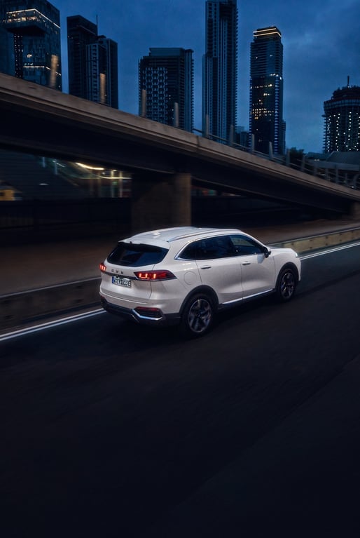 WEY 03 im Hintergrund eine Skyline zu später Abendstunde